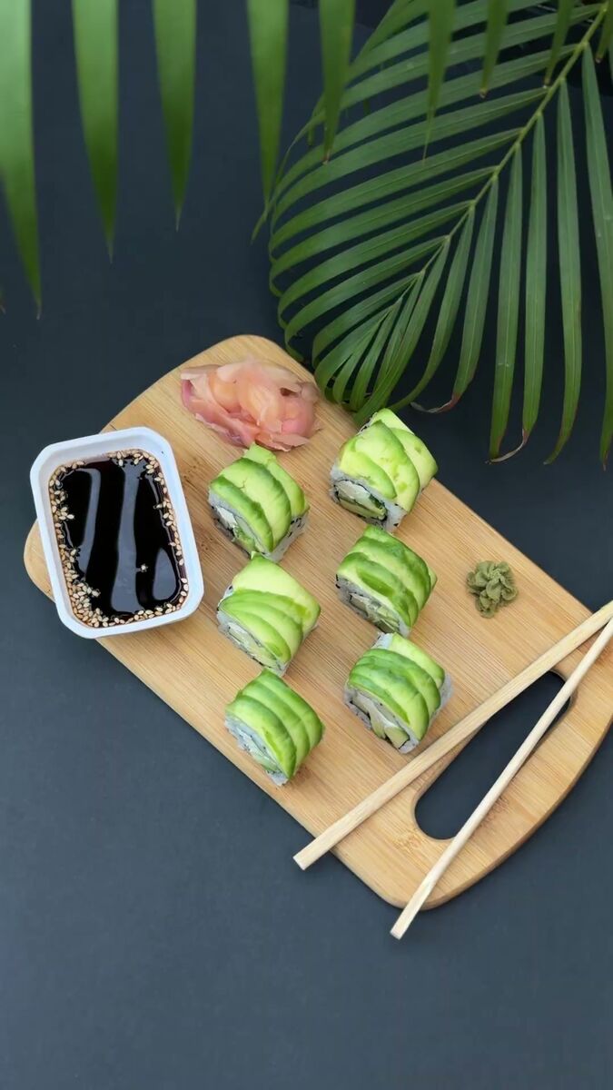 Avocado Sushi photographed at EMC Kitchen in Vesu, Surat