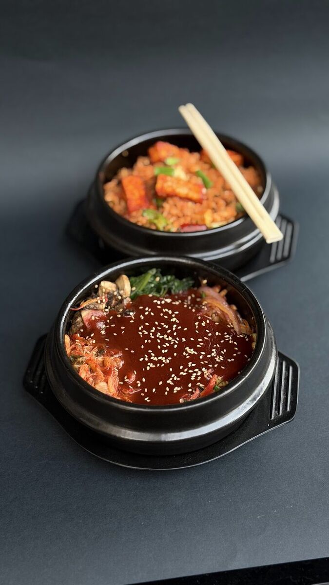 Vegetarian Tteokbokki served at EMC Kitchen in Vesu, Surat